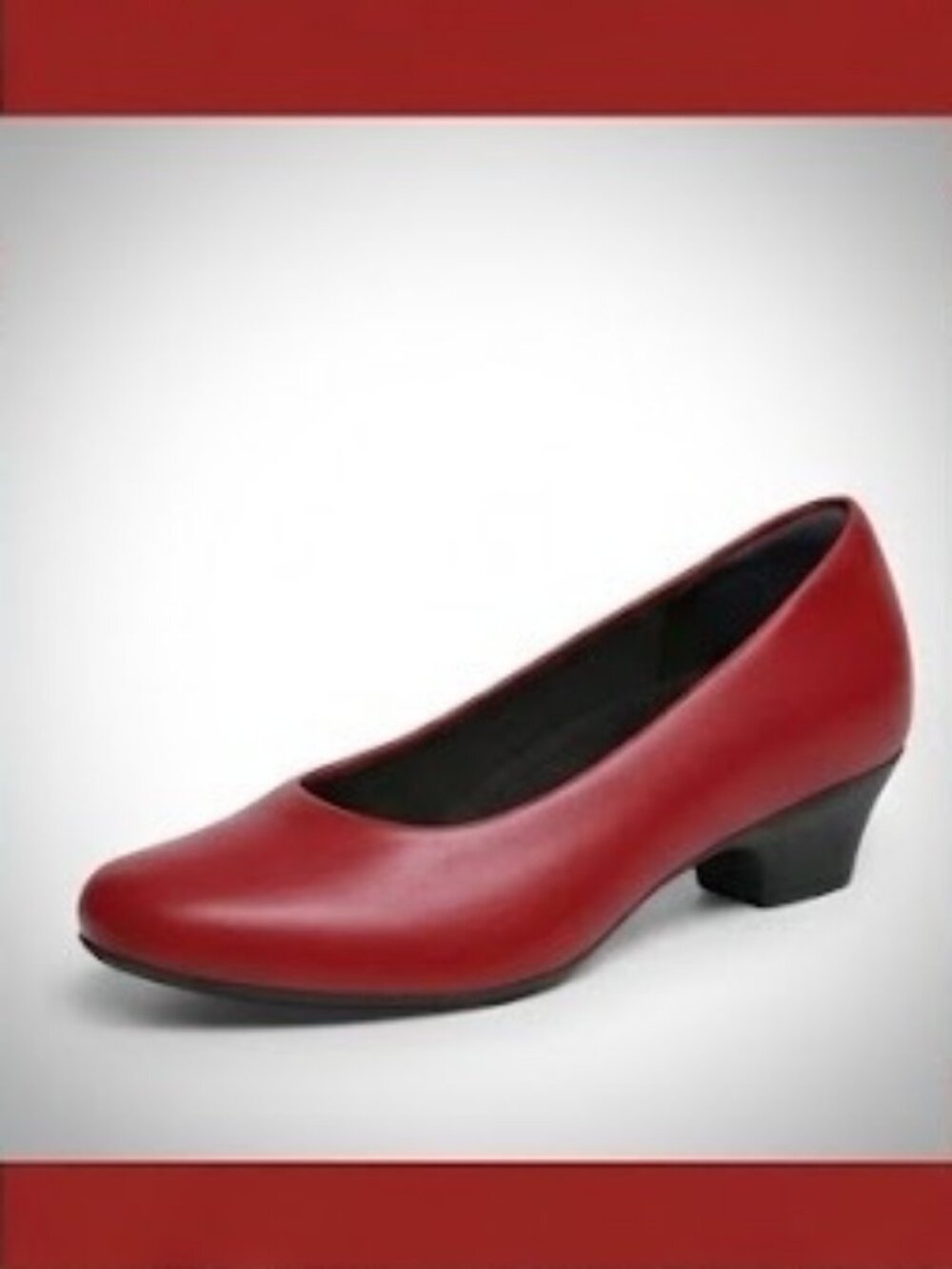 Dream Pairs Red Pumps Women’s Size 8 Low Chunky Block Heel NWT With Box